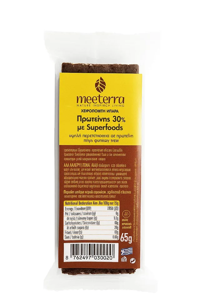 Handmade 30% protein energy bar with superfoods